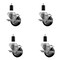 Service Caster 3'' Black Poly Swivel 1-3/8'' Expanding Stem Caster Set with Brake, 4PK SCC-EX20S314-PPUB-BLK-TLB-138-4 - alternate 1